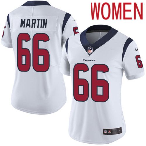 Women Houston Texans #66 Nick Martin White Nike Vapor Limited NFL Jersey